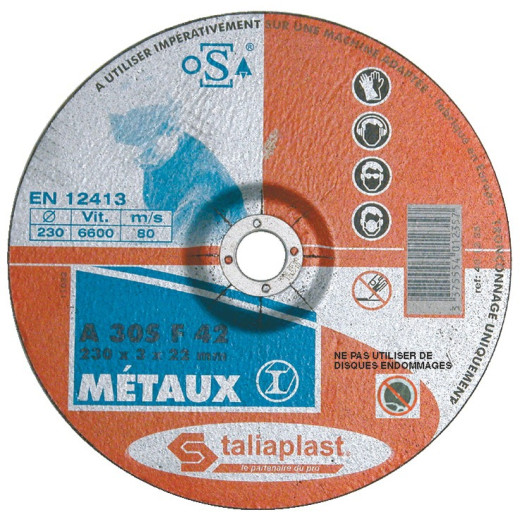 Disque abrasif pour métaux Ø230 - à l'unité