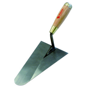 Truelle lisseuse bout rond soudée 20cm manche bois