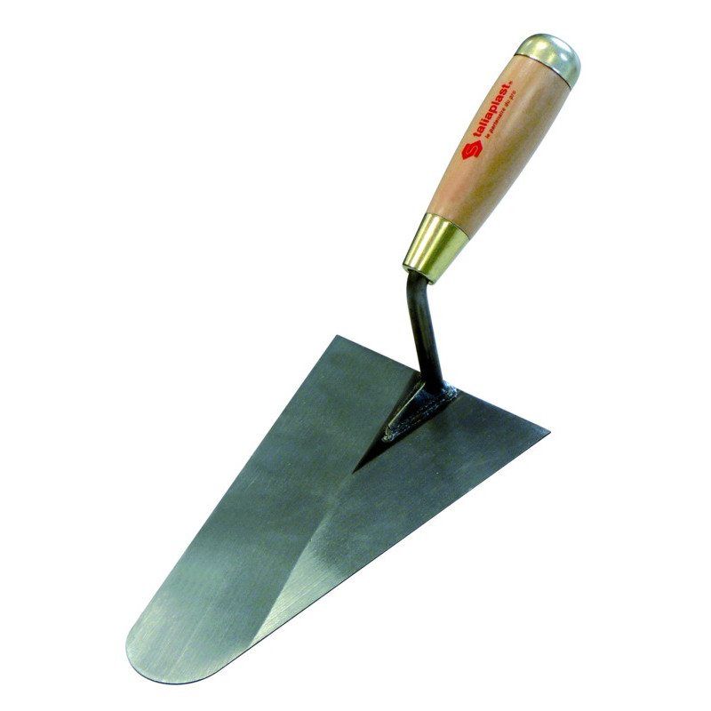 Truelle lisseuse bout rond soudée 20cm manche bois