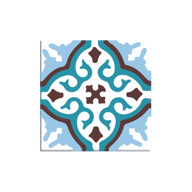 Carreau de ciment - motif M0081 - 20cm x 20cm x 17mm +/- 1mm