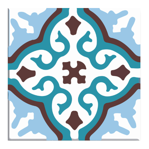Carreau de ciment - motif M0081 - 20cm x 20cm x 17mm +/- 1mm
