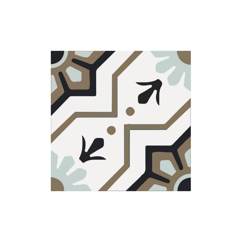 Carreau de ciment - motif M0096 - 20cm x 20cm x 17mm +/- 1mm