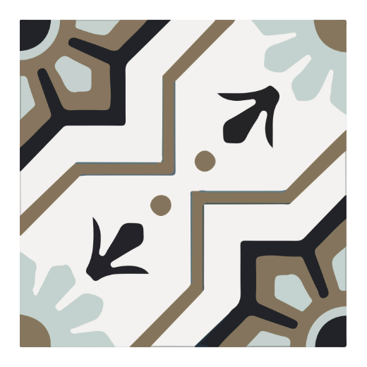 Carreau de ciment - motif M0096 - 20cm x 20cm x 17mm +/- 1mm